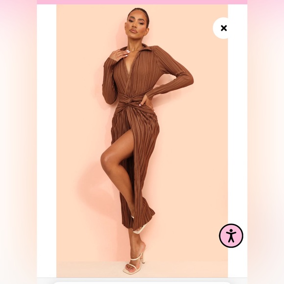 PrettyLittleThing Dresses & Skirts - Pretty little thing Brown twist dress